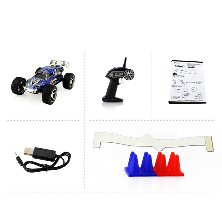 WLTOYS L929 1:28 Bürsten-elektrisches RC Auto 2.4G Mini 50KM / H Hochgeschwindigkeits-RC Buggy Auto - Blau-9