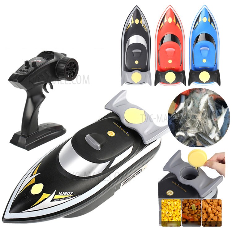 2.4G Controle Remoto Pesca Corridas De Barco Isca Cair Navio RC - Preto-2