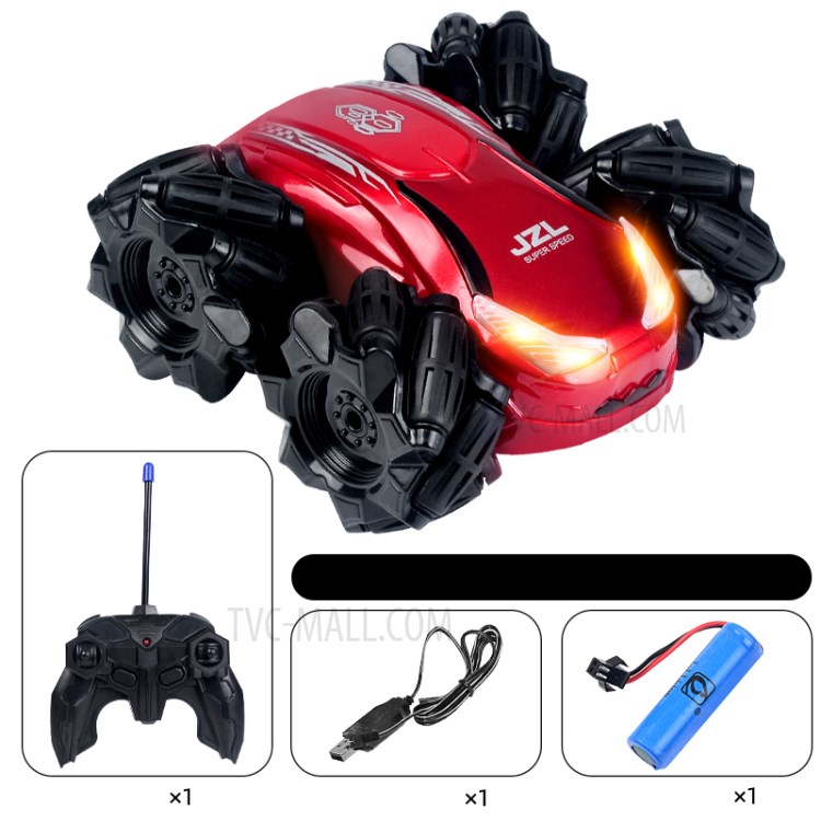 JZL 2555 1:24 27MHZ RC Car Electric Drift Stunt Vehicles with LED Light RTR Model - Red-1