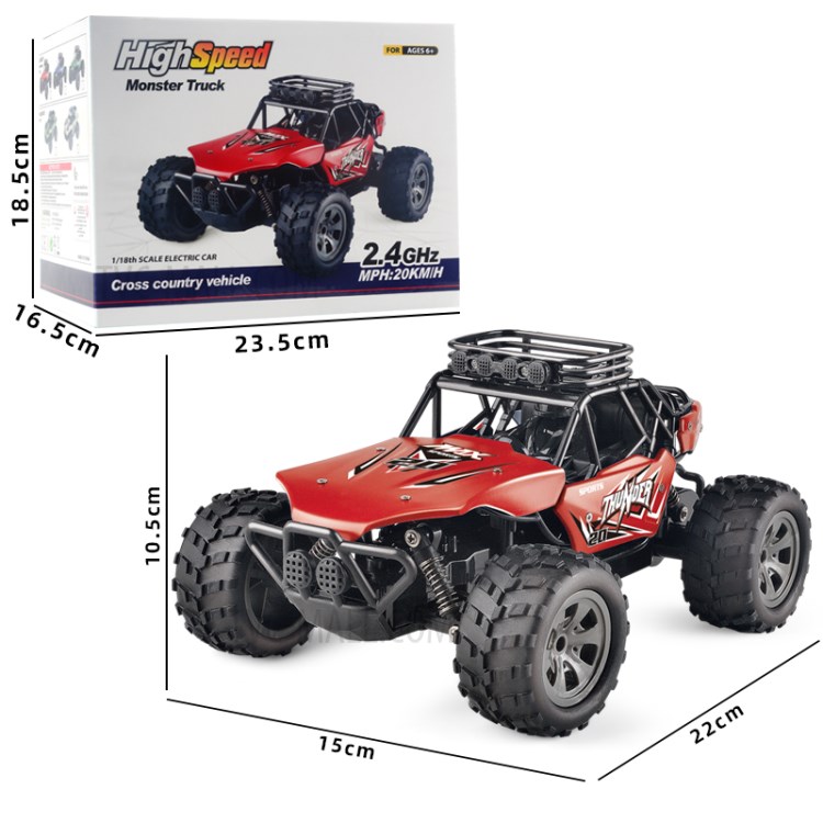 1:18 2.4G Off-Road RC Racing Car High Speed Remote Control Truck Toy - Red-4