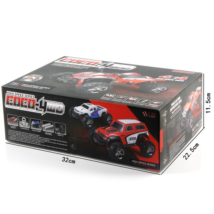 1:24 2.4G Remote Control 4WD RC Car 40km/h High Speed Drift Car Toy - Red-5