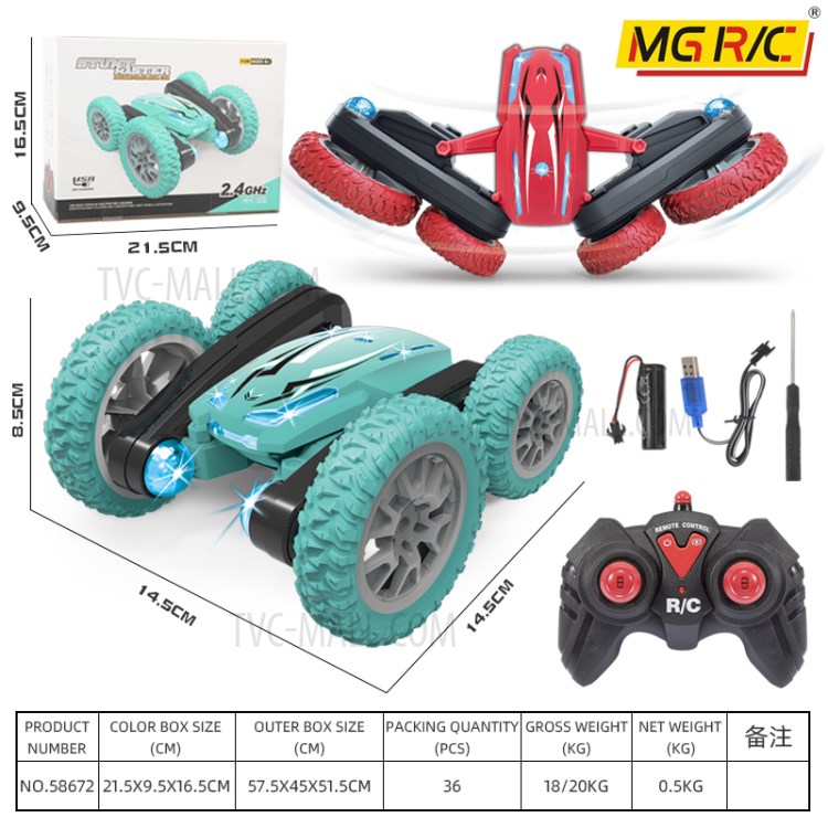 Douvoir de Déformation Rotative Satint 2,4 g de Voiture rc Enfants Boys Télécommandés Music Léger - Vert-8