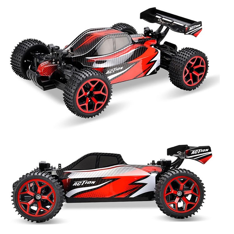 Remote Control Truck 1:18 Scale 4WD Electric High Speed Off-road Truggy Toys - Red-6