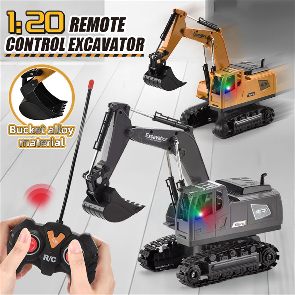 105A Remote Control Excavator Toy Rechargeable Engineering Digger Digshell Construction Vehicle Toy Gift - Brown-9