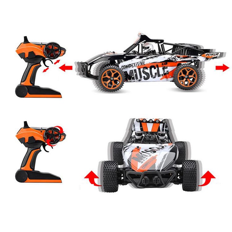 Remote Control Truck 1:18 Scale 4WD Electric High Speed Off-road Truggy Toys - Orange-7