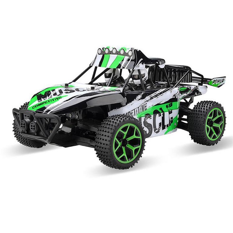 Electric Remote Control Truck 2.4G 1:18 4WD High Speed Off-road Monster Hobby Truggy Toys - Green-1