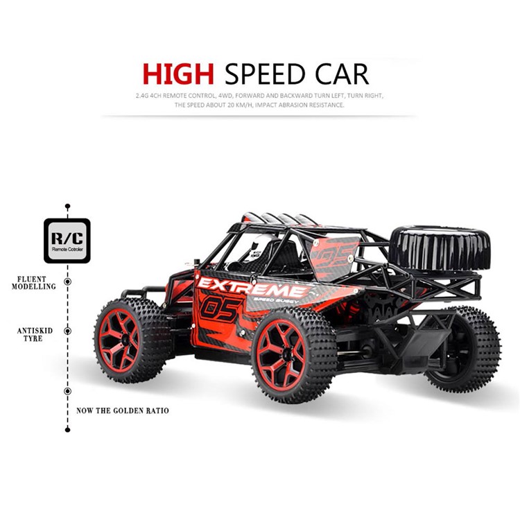 333-GS02B 1:18 2.4G High Speed Off-road Vehicle 120km/h RC Racing Car Kids Toy - Red-3