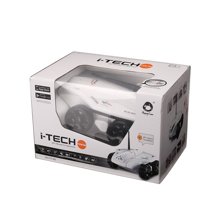 GOLD LIGHT 777-325 WiFi Control 0.3MP Camera SPY RC Tank Support iOS Android Operation - White / EU Plug-9