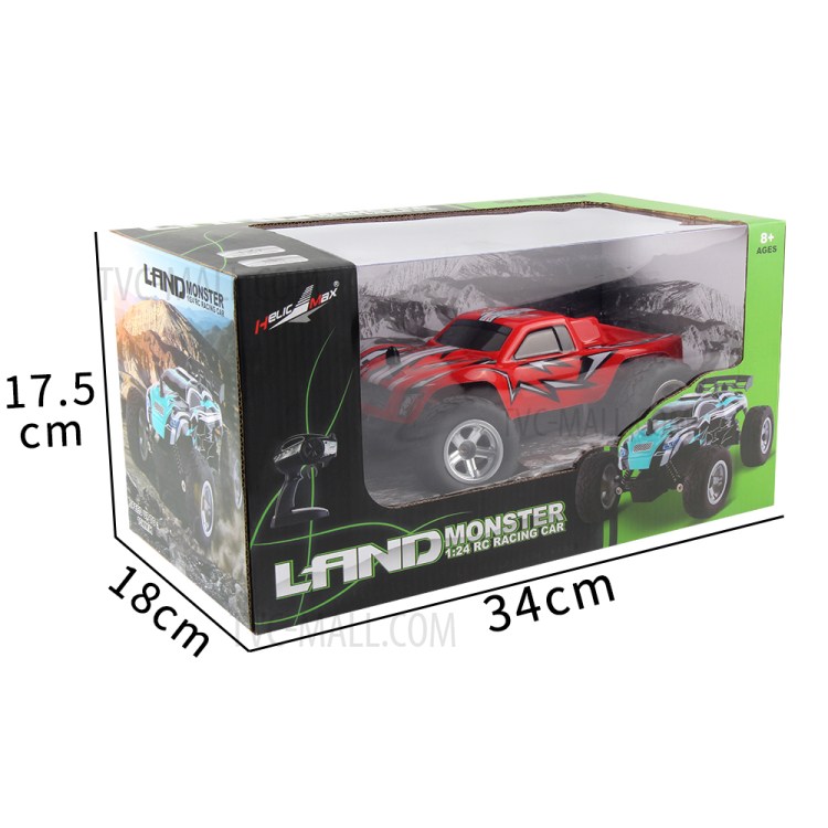 K24 2.4G 1:24 High Speed Monster Truck Remote Control Car for Kids - Red-10