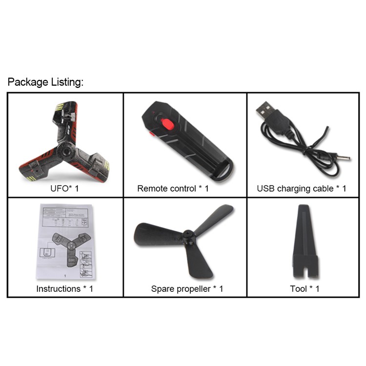 360 ° Hoverblade 2CH 2.4G Remote Control UFO Foam Boomerang - Red-6