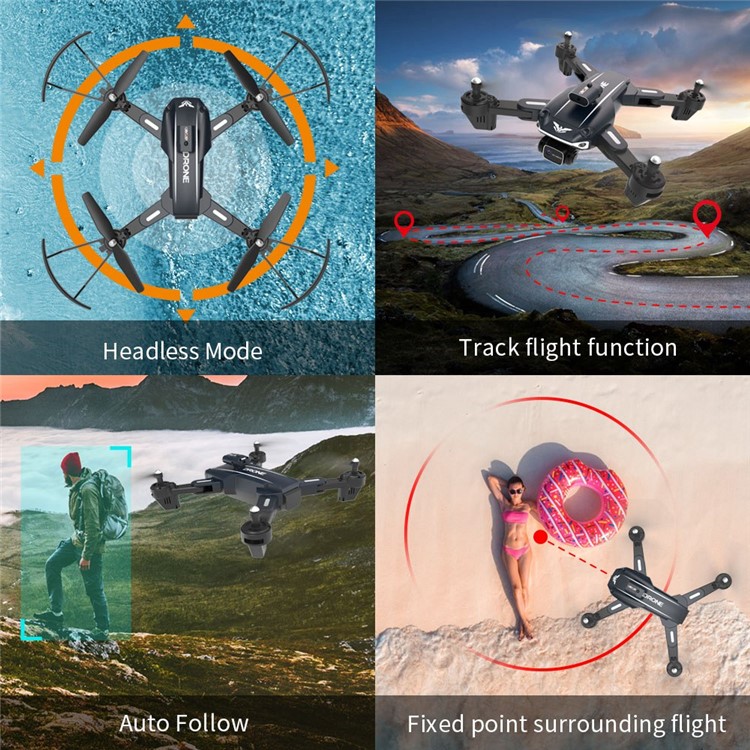H109 4K HD Dual Camera ESC RC Drohne 360-grad Stunt Flipping Optical Floding Flugzeug Hindernis Vermeidung Elektrisches Flugzeug Für Luftfotografie - Schwarz-9