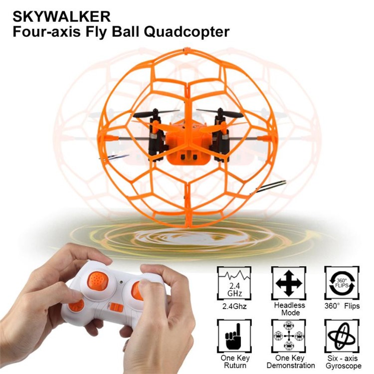 HELIC MAX 1340 2.4GHz 4CH Fly Ball RC Drone Quadcopter 3D Flip Roller - Orange-3