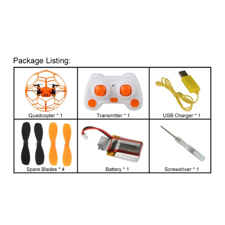HELIC MAX 1340 2.4GHz 4CH Fly Ball RC Drone Quadcopter 3D Flip Roller - Orange-5