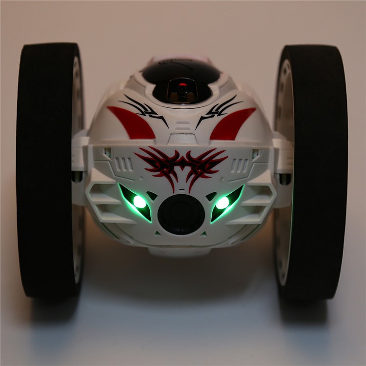 2.4GHz Jumping Stunter RC Bounce Car with Flexible Wheels and LED Light - White-2