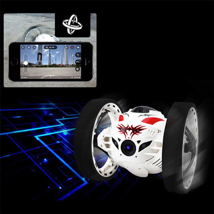 2.4GHz Jumping Stunter RC Bounce Car with Flexible Wheels and LED Light - White-4