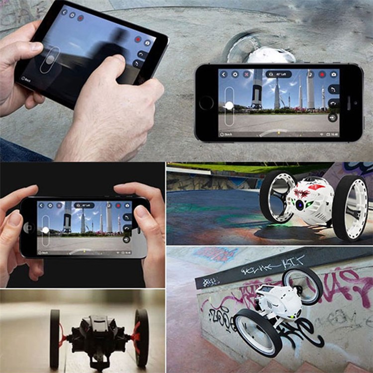 2.4GHz Jumping Stunter RC Bounce Car with Flexible Wheels and LED Light - White-6