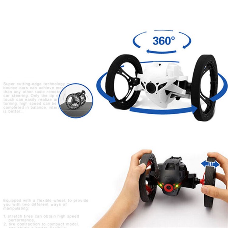 2.4GHz Jumping Stunter RC Bounce Car with Flexible Wheels and LED Light - White-9
