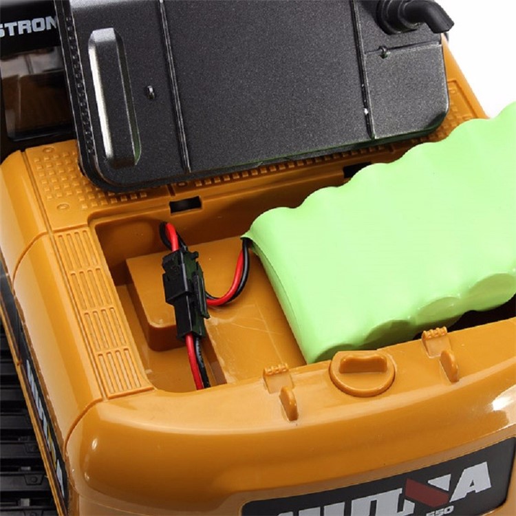 HUI NA 1550 2.4GHz 15CH Engineering Electric Excavator 1/12 Metal RC Car Toy Construction Truck - Yellow-10