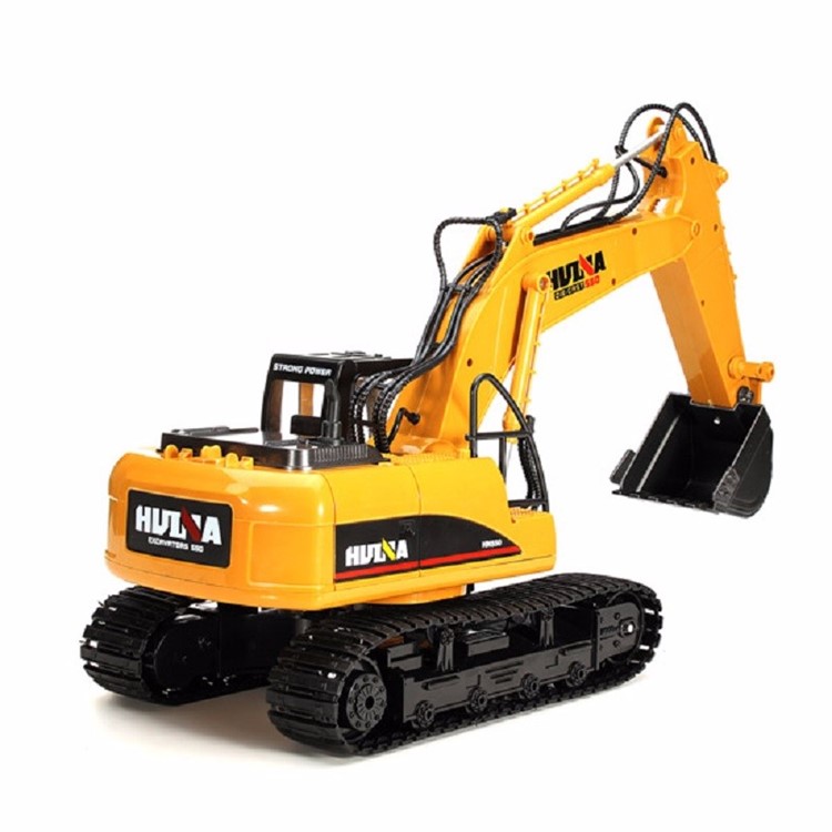 HUI NA 1550 2.4GHz 15CH Engineering Electric Excavator 1/12 Metal RC Car Toy Construction Truck - Yellow-5