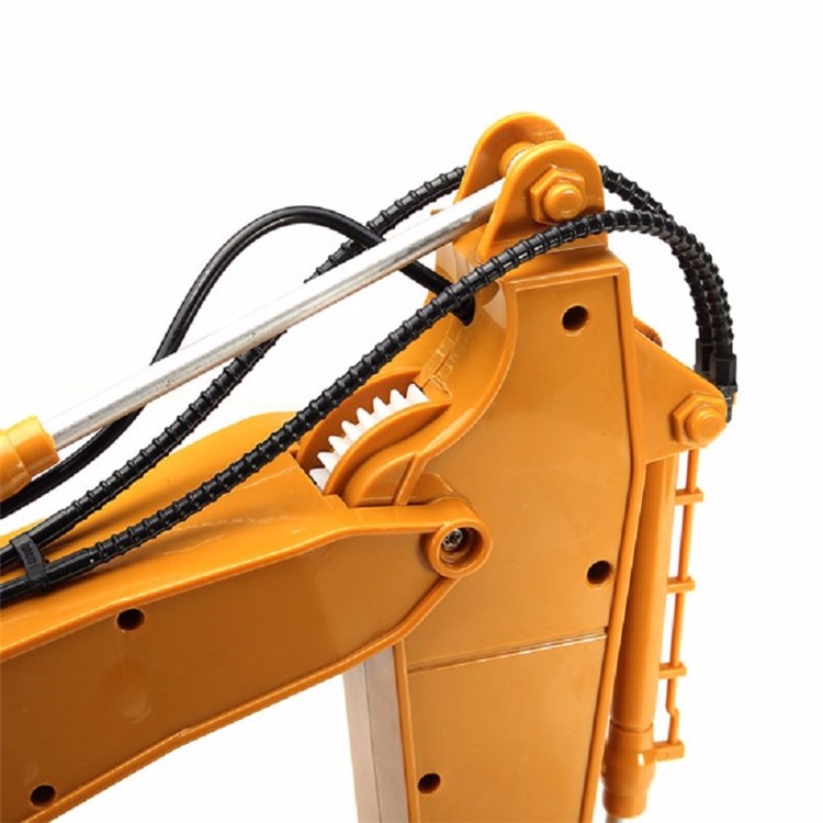 HUI NA 1550 2.4GHz 15CH Engineering Electric Excavator 1/12 Metal RC Car Toy Construction Truck - Yellow-6