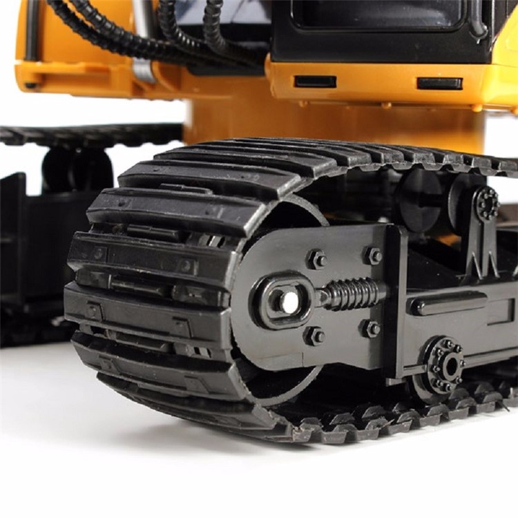 HUI NA 1550 2.4GHz 15CH Engineering Electric Excavator 1/12 Metal RC Car Toy Construction Truck - Yellow-7