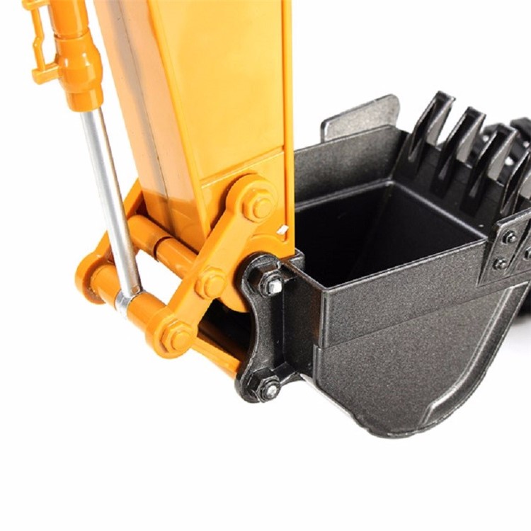 HUI NA 1550 2.4GHz 15CH Engineering Electric Excavator 1/12 Metal RC Car Toy Construction Truck - Yellow-9