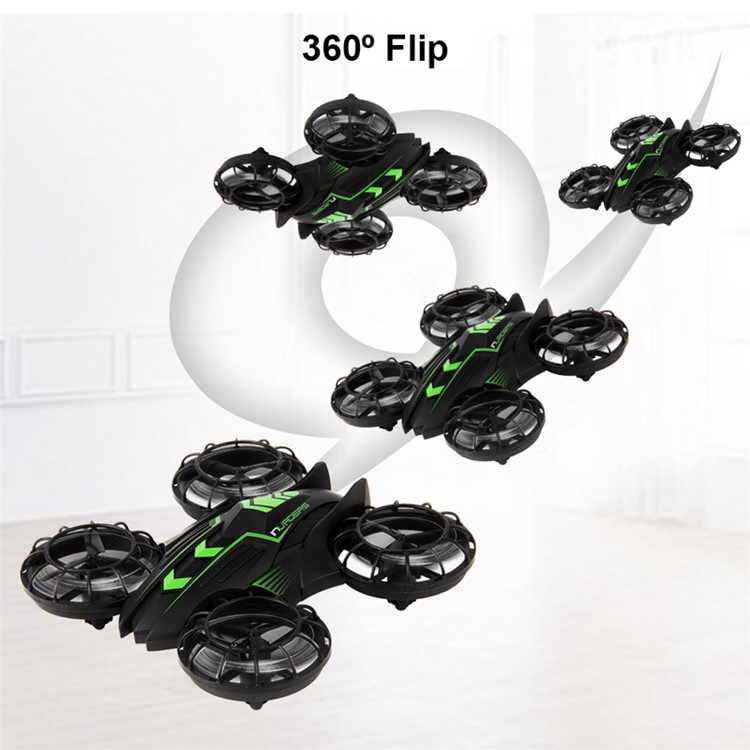 515V 2.4G 4-Axis Headless Mode 3D Flip RC Quadcopter with 0.3MP Camera and LED Light - Black + Green-4