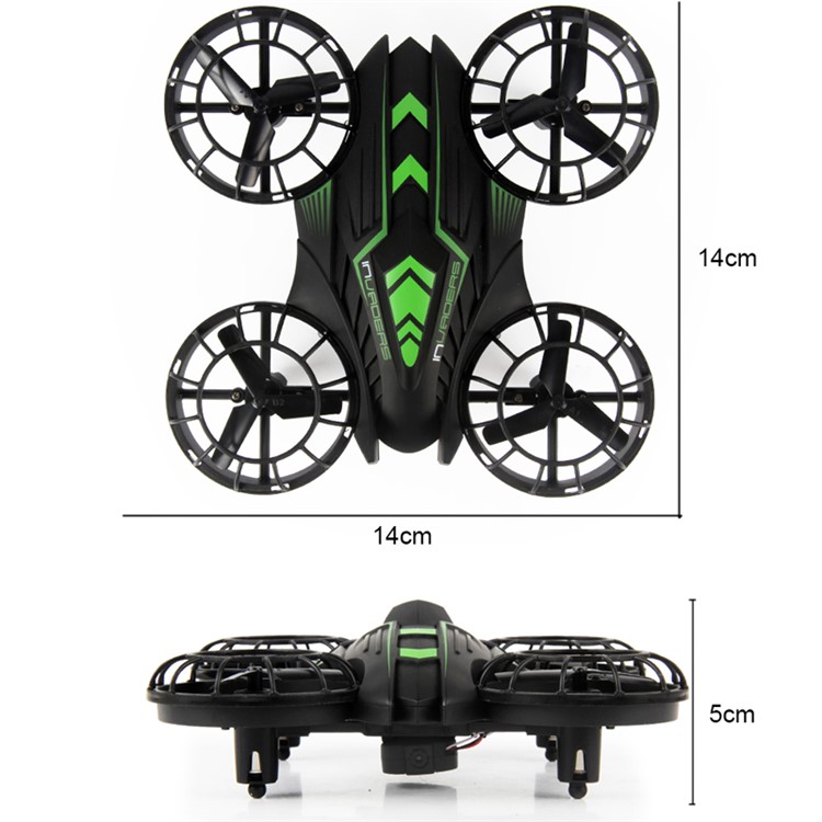 515V 2.4G 4-Axis Headless Mode 3D Flip RC Quadcopter with 0.3MP Camera and LED Light - Black + Green-5