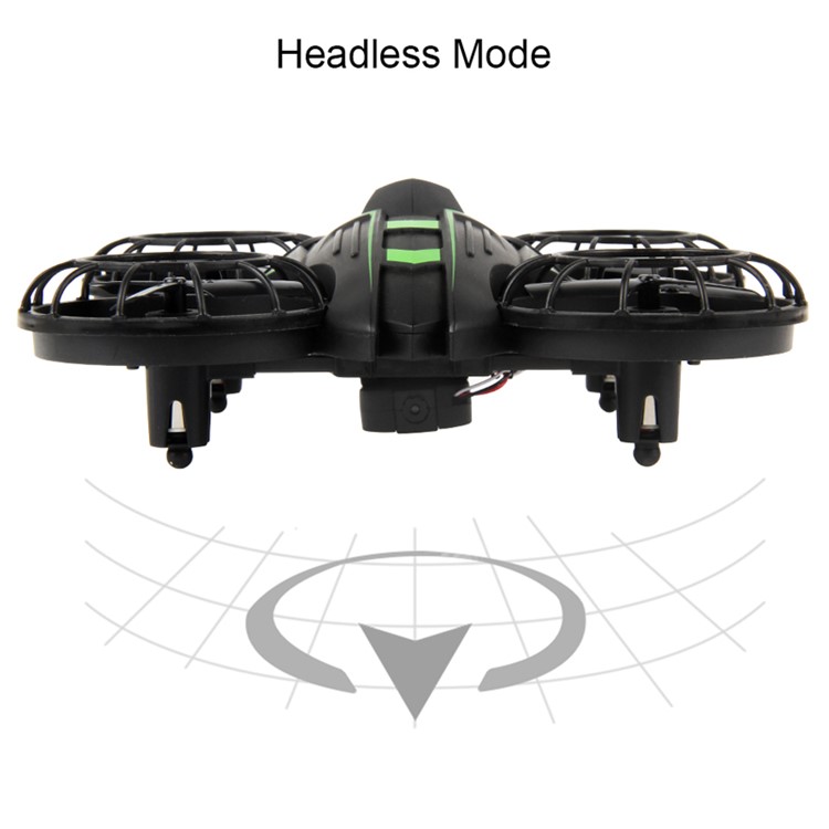 515V 2.4G 4-Axis Headless Mode 3D Flip RC Quadcopter with 0.3MP Camera and LED Light - Black + Green-7