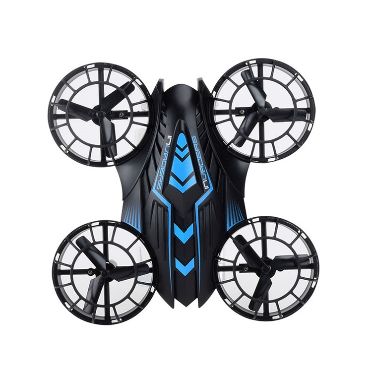 515V 2.4G 4-Axis Headless Mode 3D Flip RC Drone with 0.3MP Camera and LED Light - Black + Blue-2