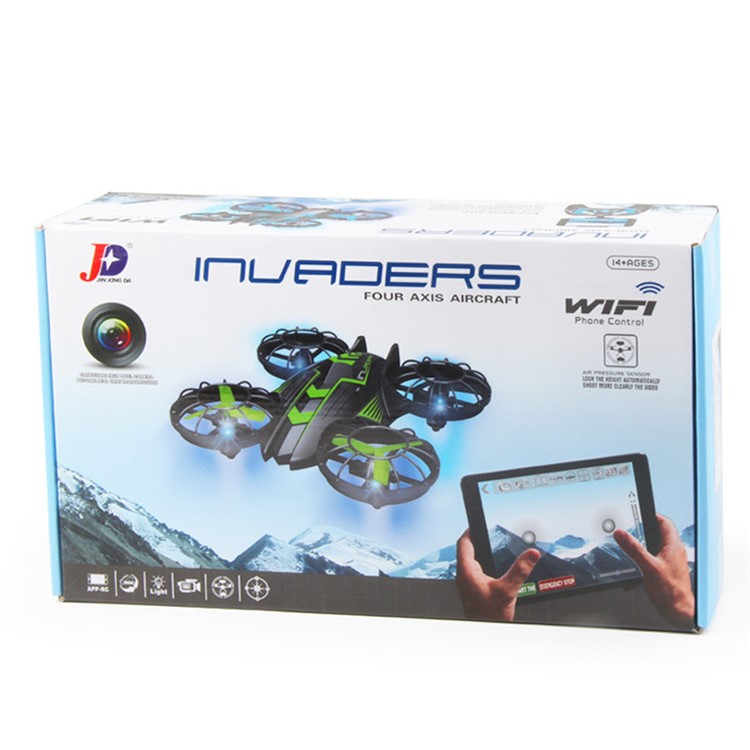 515W 2.4G 4-Axis Headless Mode 3D Flip RC Quadcopter with WiFi 2MP Camera and LED Light - Black + Green-3