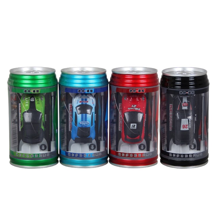 Coke Can RC Car Radio Remote Control Racing Car Toy for Kids with 4PCS Road Blocks-1