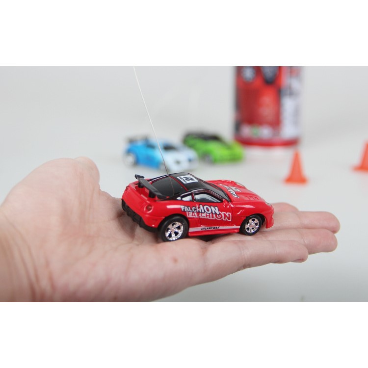 Coke Can RC Car Radio Remote Control Racing Car Toy for Kids with 4PCS Road Blocks-2