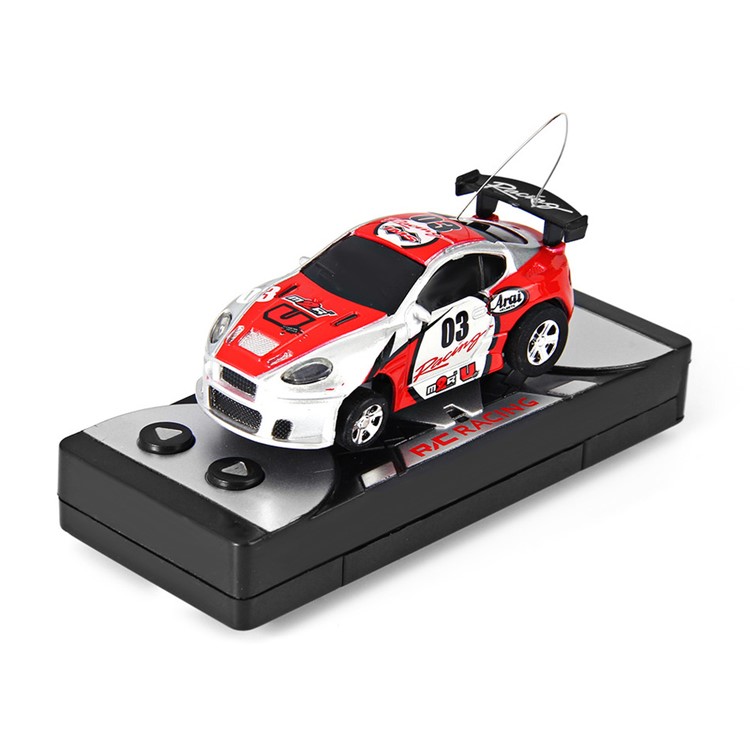Coke Can RC Car Radio Remote Control Racing Car Toy for Kids with 4PCS Road Blocks-4