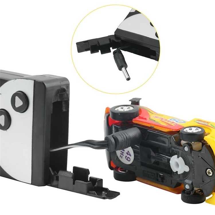 Coke Can RC Car Radio Remote Control Racing Car Toy for Kids with 4PCS Road Blocks-9