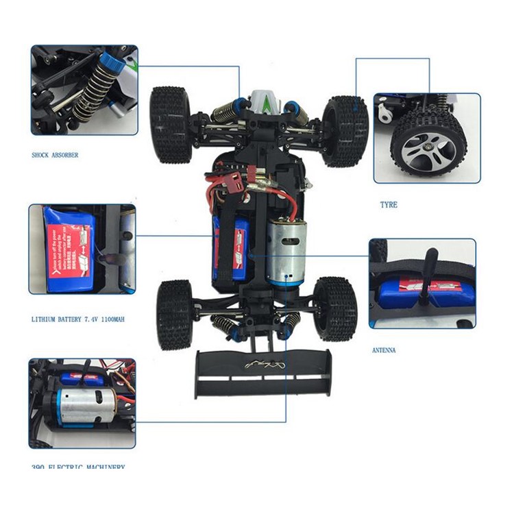 WLTOYS A969-B 1:18 70km/h 4-Wheel-Drive RC Car Short Course Truck Kids Toy - EU Plug-3