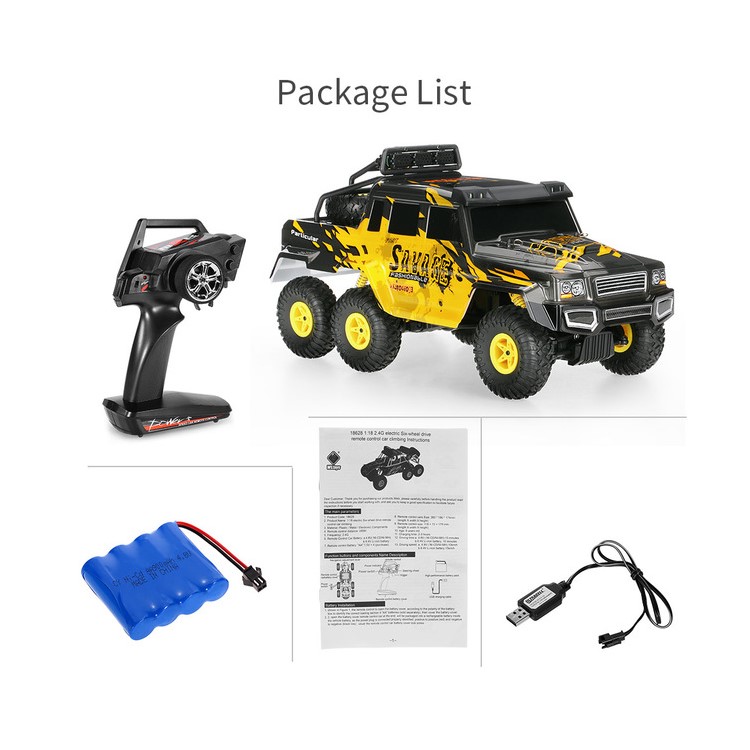 WLTOYS 18629 1:18 2.4G 6WD Electric Off-Road Rock Crawler Climbing RC Car - Yellow-17