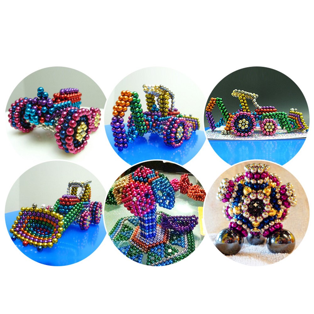 216 Pcs Colorful Magnetic Ball Building Block Creative Magnet Toy Puzzle 5mm Office Decoration Balls (8 Colors)-4