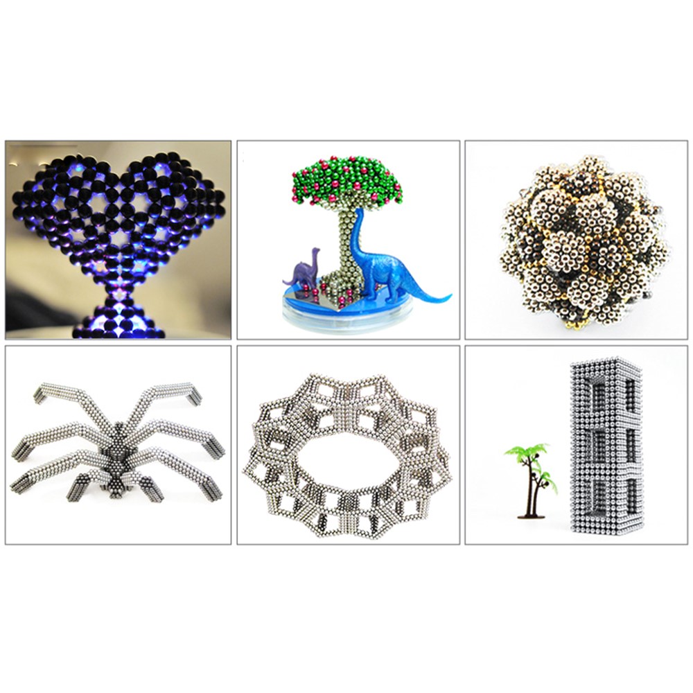 216 Pcs Colorful Magnetic Ball Building Block Creative Magnet Toy Puzzle 5mm Office Decoration Balls (8 Colors)-5