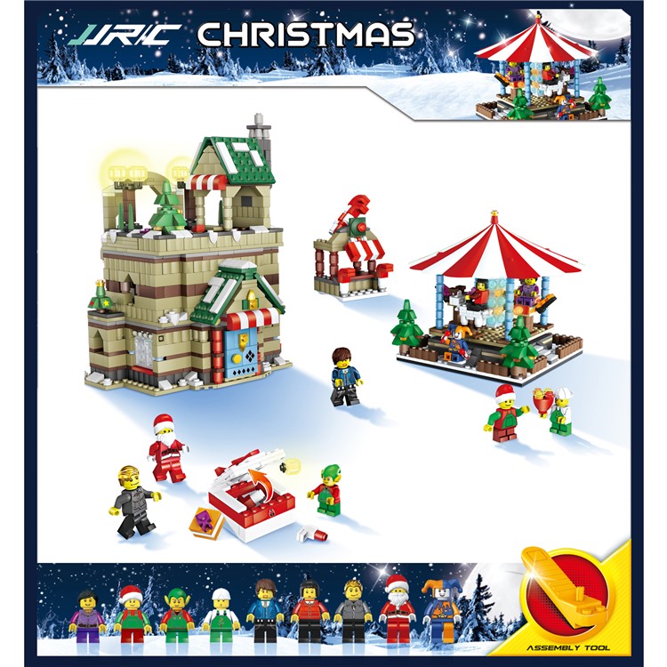 JJRC 1003 1595Pcs Christmas Carousel Building Block Toy Set Educational Brick Toy-1