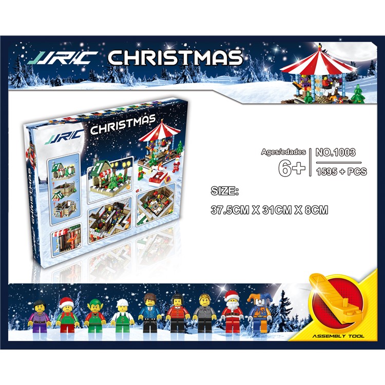 JJRC 1003 1595Pcs Christmas Carousel Building Block Toy Set Educational Brick Toy-4