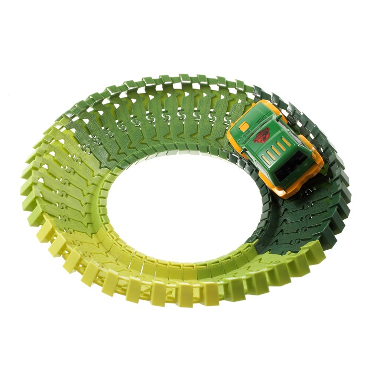 100Pcs DIY Flexible Racing Car Rail Tracks Dinosaur Models Kits Toys Gifts for Children-3