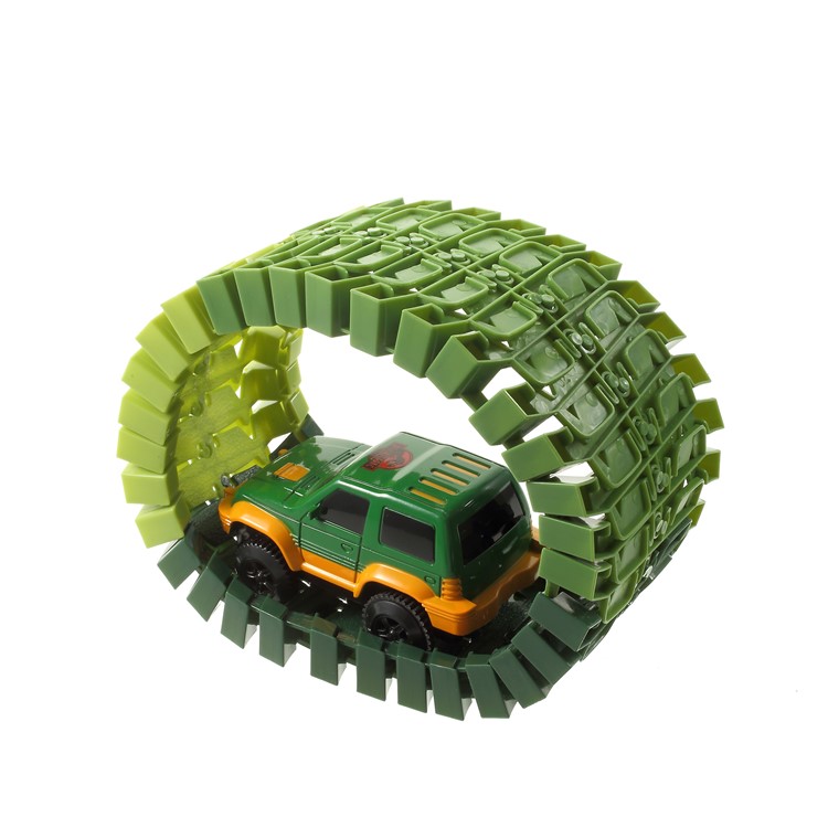 100Pcs DIY Flexible Racing Car Rail Tracks Dinosaur Models Kits Toys Gifts for Children-5