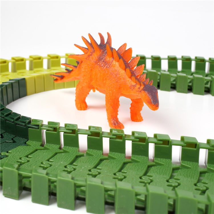 100Pcs DIY Flexible Racing Car Rail Tracks Dinosaur Models Kits Toys Gifts for Children-7