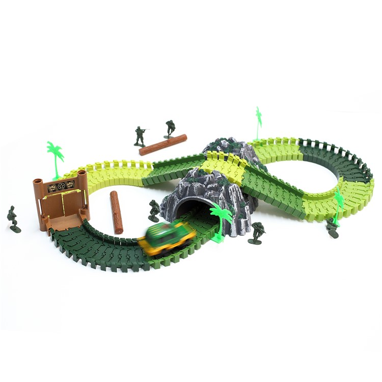 96Pcs DIY Flexible Race Car Tracks Toys Funny Military Model Tracks Set Christmas Gift for Children-1