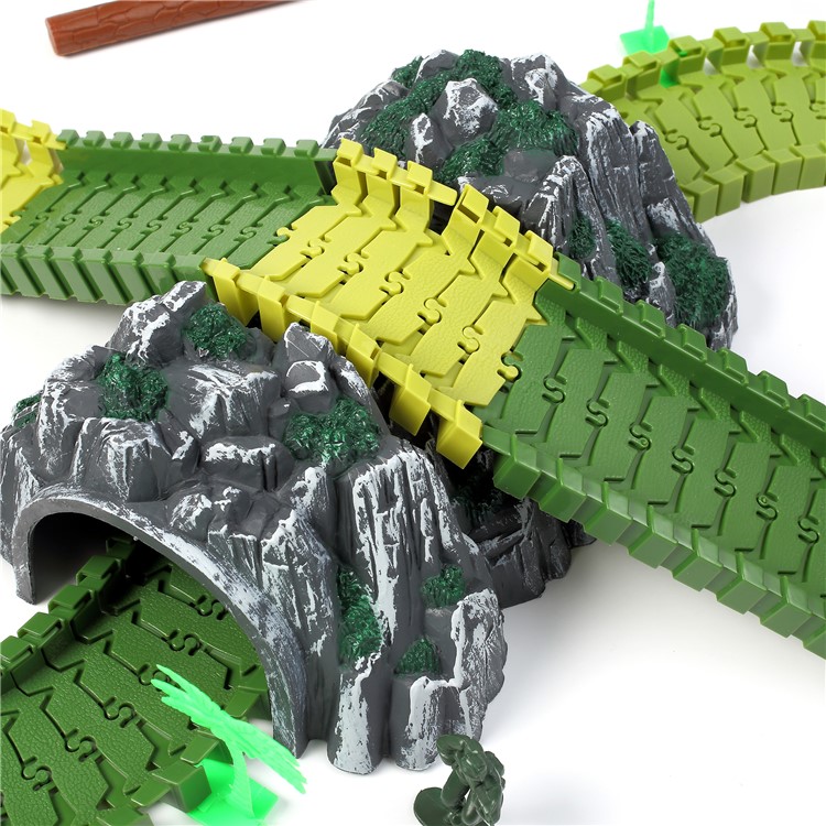 96Pcs DIY Flexible Race Car Tracks Toys Funny Military Model Tracks Set Christmas Gift for Children-11