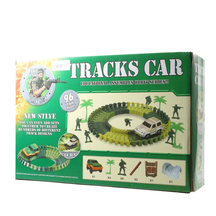 96Pcs DIY Flexible Race Car Tracks Toys Funny Military Model Tracks Set Christmas Gift for Children-14