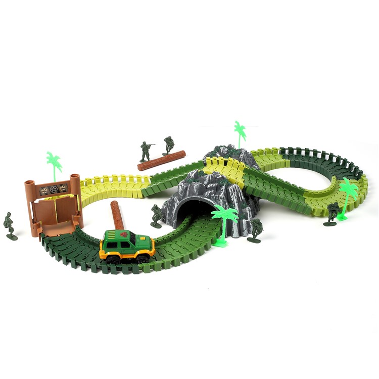 96Pcs DIY Flexible Race Car Tracks Toys Funny Military Model Tracks Set Christmas Gift for Children-2
