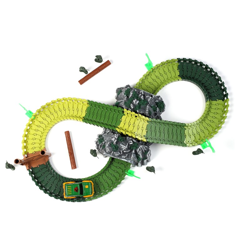 96Pcs DIY Flexible Race Car Tracks Toys Funny Military Model Tracks Set Christmas Gift for Children-3