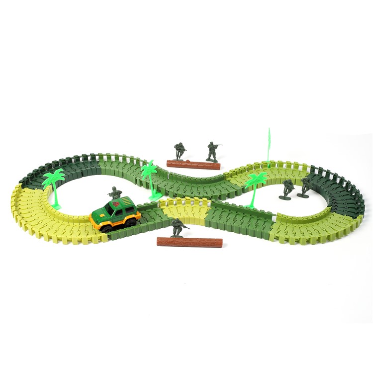96Pcs DIY Flexible Race Car Tracks Toys Funny Military Model Tracks Set Christmas Gift for Children-4